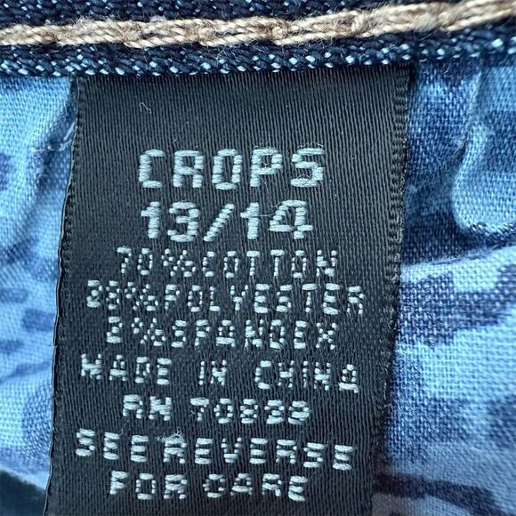 Rue 21 Women's Cropped Blue Denim Jeans Size 13/14 Stretchy - Picture 8 of 10